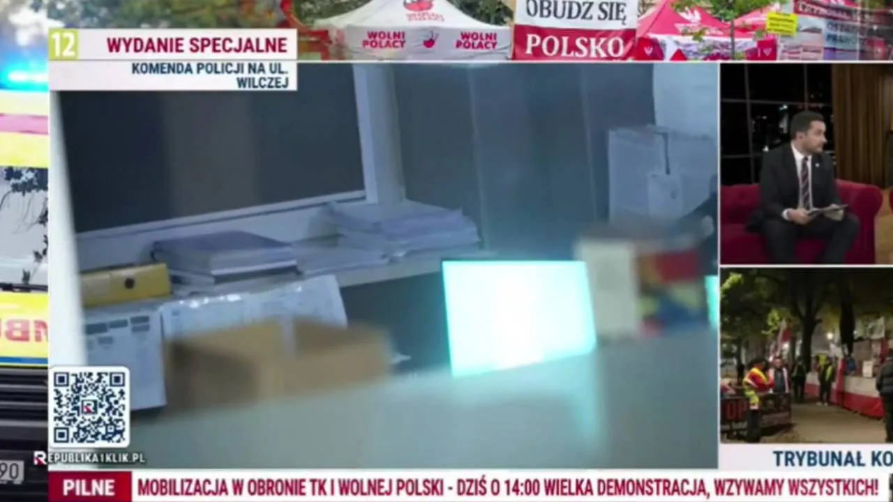 Kuriozalne sceny w komendzie na Wilczej. "Policjanci zgasili światło i udają, że ich nie ma"