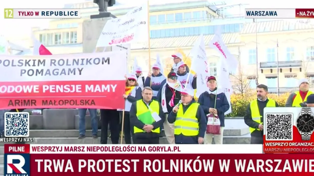 Protest rolników w Warszawie. "To, co się dziś dzieje w rolnictwie, to skandal"