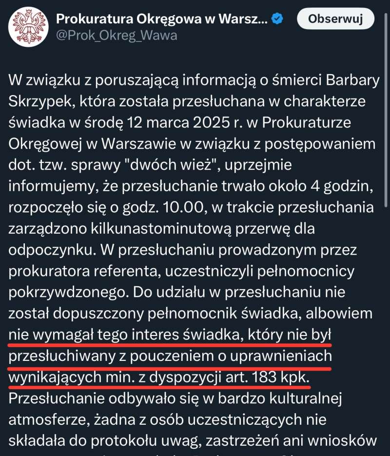 Prokuratura Okręgowa w Warszawie