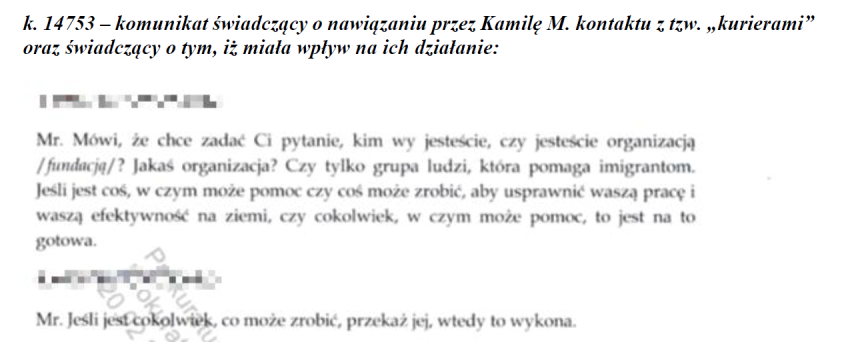 Screeny z telefonu oskarżonej Kamili M.