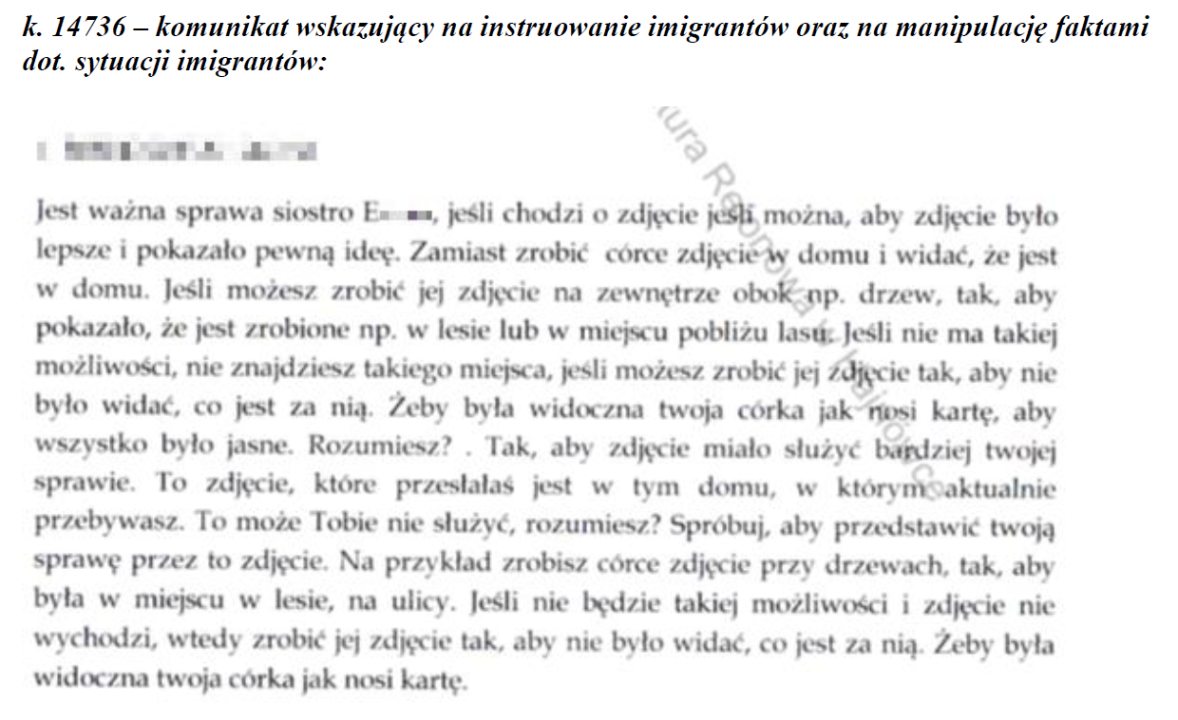Screeny z telefonu oskarżonej Kamili M.