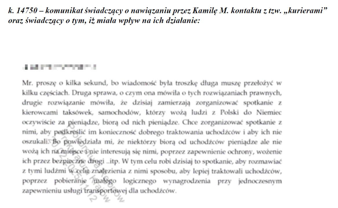 Screeny z telefonu oskarżonej Kamili M.