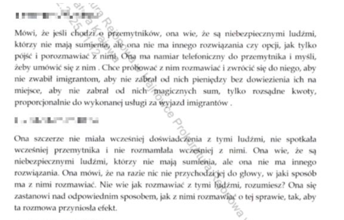 Screeny z telefonu oskarżonej Kamili M.